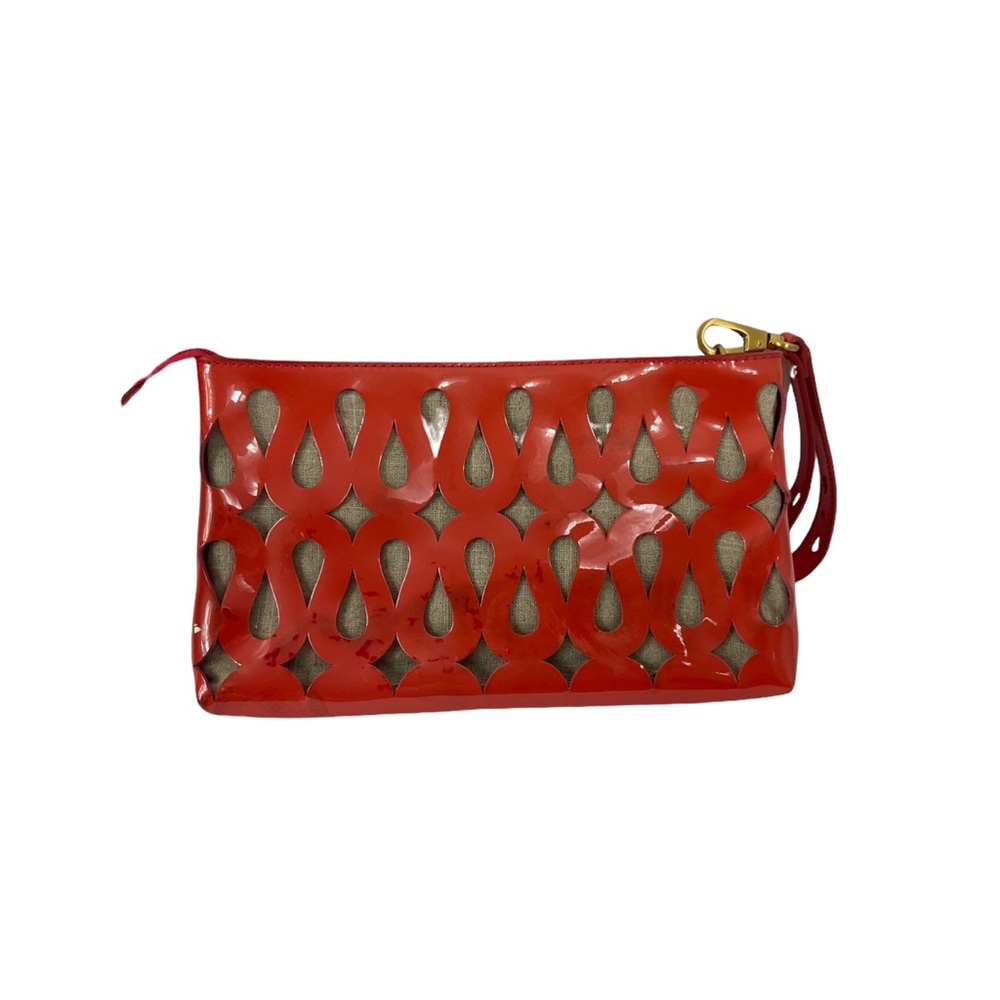 Sondra Robert’s Cut-Out Orange & Tan Clutch